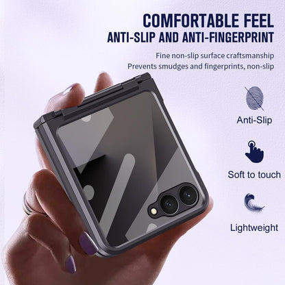For Galaxy Z Flip8 5G Diamond Case-film Integral Hinge Shockproof Phone Case - Black - SYA002386206C