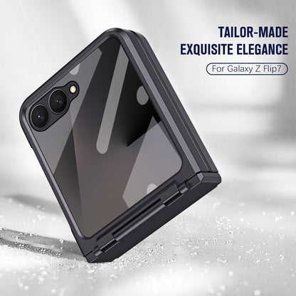 For Galaxy Z Flip8 5G Diamond Case-film Integral Hinge Shockproof Phone Case - Black - SYA002386206C