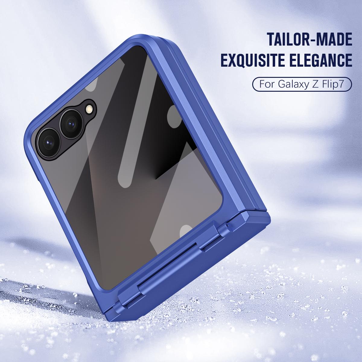 For Galaxy Z Flip8 5G Diamond Case-film Integral Hinge Shockproof Phone Case - Blue - SYA002386206D