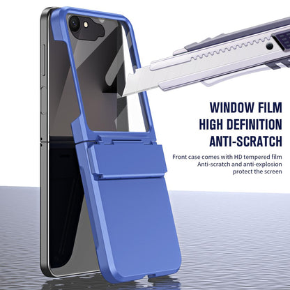 For Galaxy Z Flip8 5G Diamond Case-film Integral Hinge Shockproof Phone Case - Blue - SYA002386206D