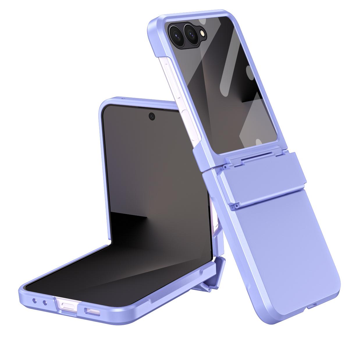 For Galaxy Z Flip8 5G Diamond Case-film Integral Hinge Shockproof Phone Case - Violet - SYA002386206F