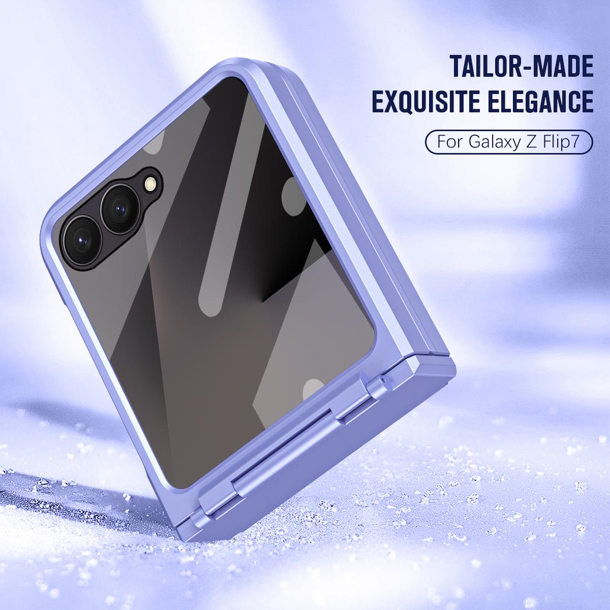 For Galaxy Z Flip8 5G Diamond Case-film Integral Hinge Shockproof Phone Case - Violet - SYA002386206F