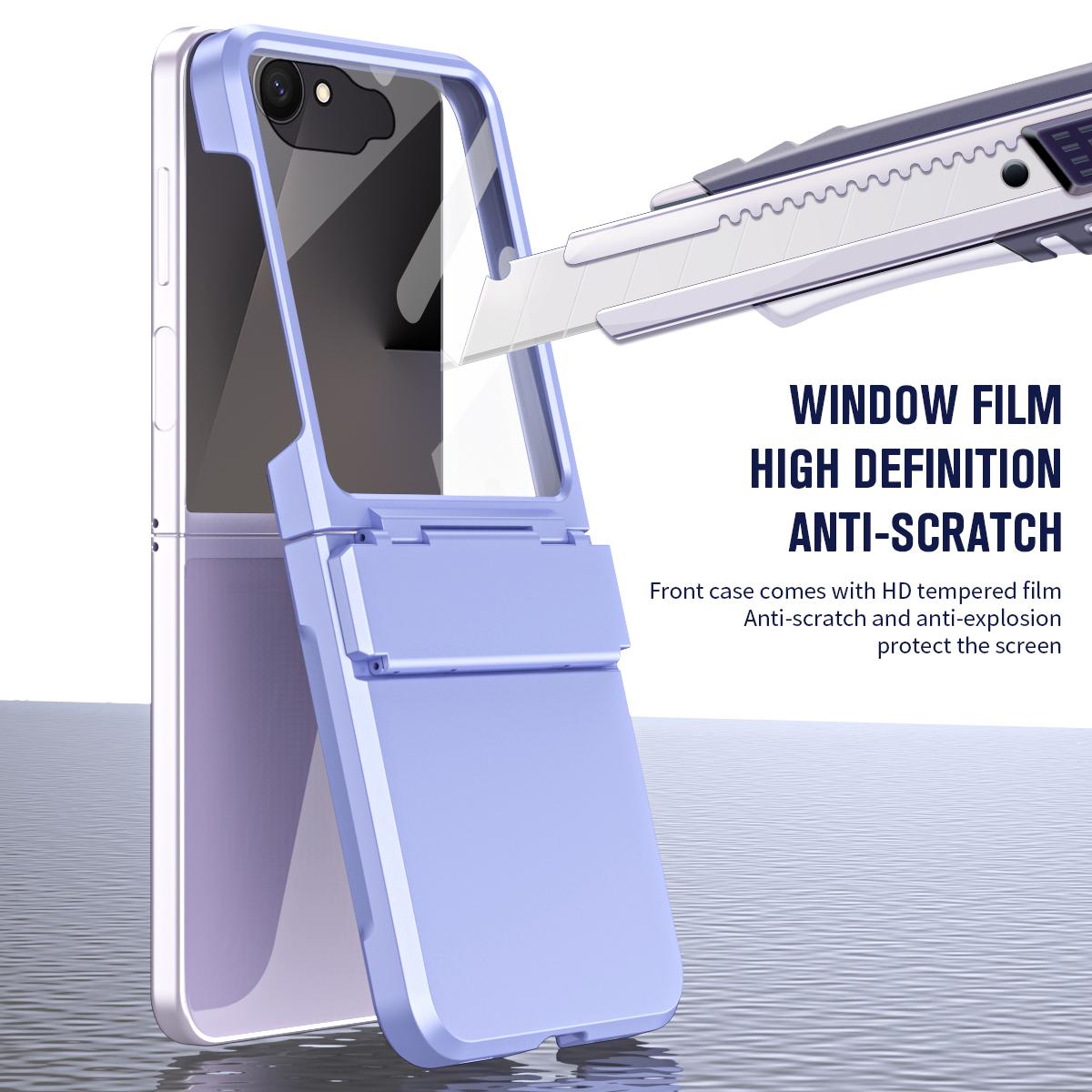 For Galaxy Z Flip8 5G Diamond Case-film Integral Hinge Shockproof Phone Case - Violet - SYA002386206F