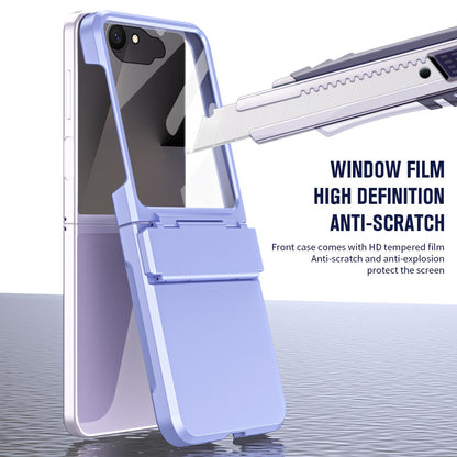 For Galaxy Z Flip8 5G Diamond Case-film Integral Hinge Shockproof Phone Case - Violet - SYA002386206F