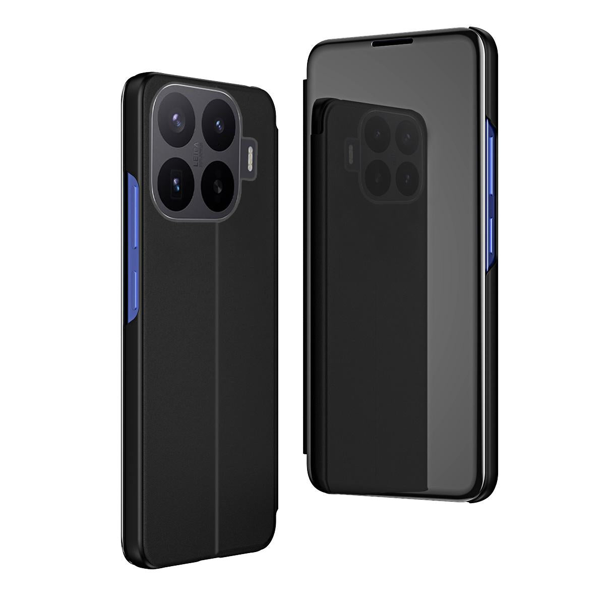 For Xiaomi 17T 5G Plated Mirror Horizontal Flip Leather Phone Case with Holder - Black - SYA002391826E
