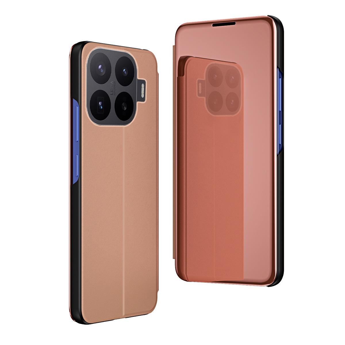 For Xiaomi 17T Pro 5G Plated Mirror Horizontal Flip Leather Phone Case with Holder - Rose Gold - SYA002391827A