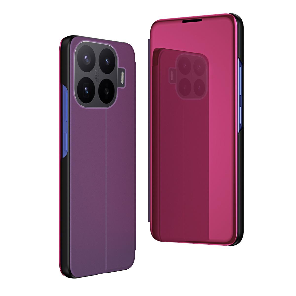 For Xiaomi 17T Pro 5G Plated Mirror Horizontal Flip Leather Phone Case with Holder - Purple - SYA002391827B