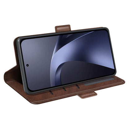 For Xiaomi 17T Pro 5G Dual-side Magnetic Buckle Horizontal Flip Leather Phone Case - Brown - SYA002394647C