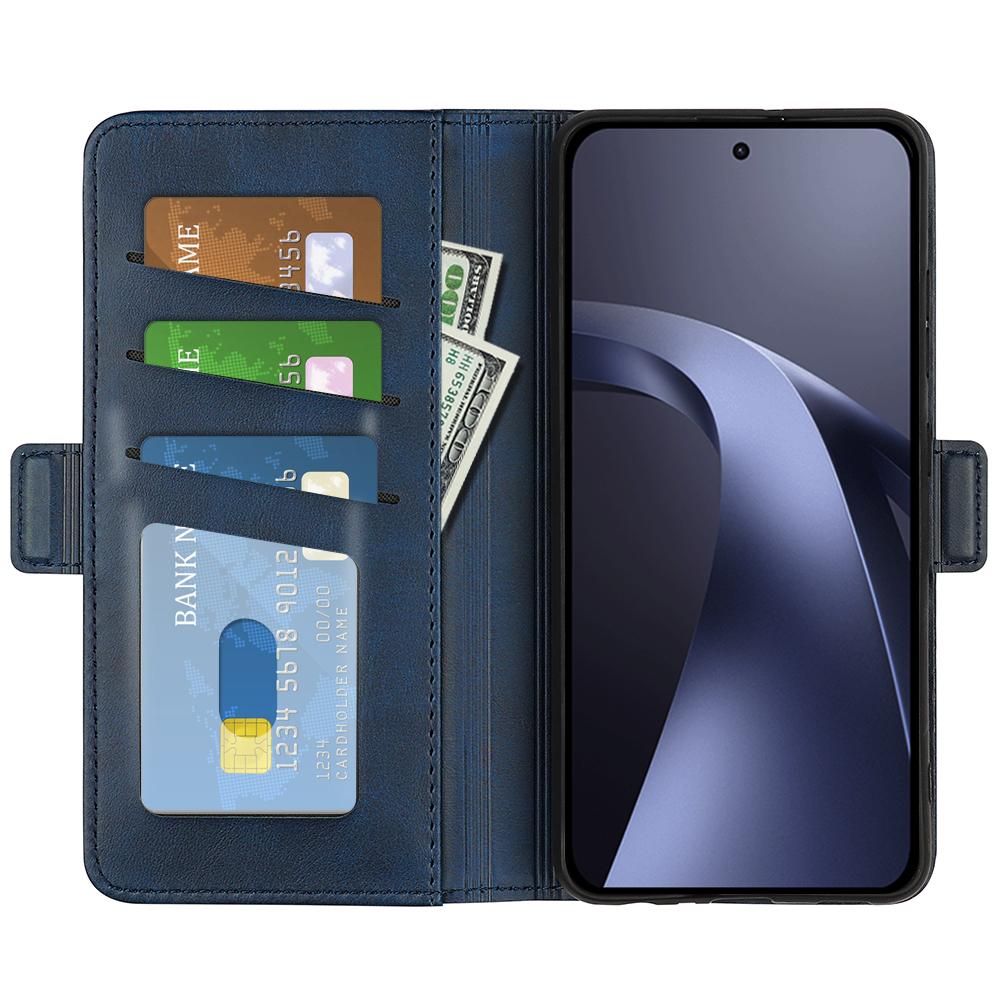 For Xiaomi 17T Pro 5G Dual-side Magnetic Buckle Horizontal Flip Leather Phone Case - Dark Blue - SYA002394647D
