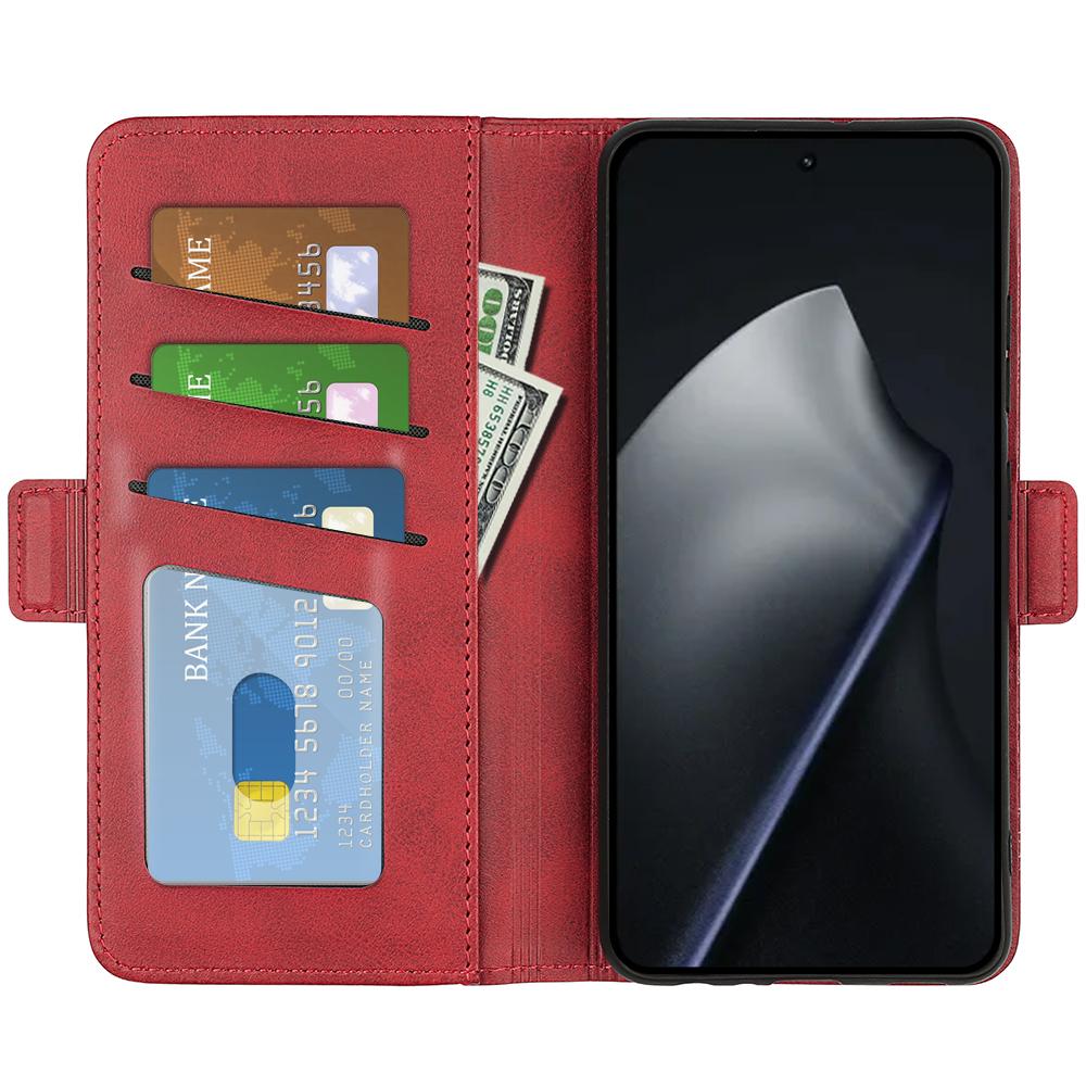 For Xiaomi 17T Pro 5G Dual-side Magnetic Buckle Horizontal Flip Leather Phone Case - Red - SYA002394647E