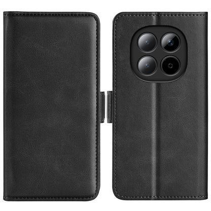 For Redmi Note 15 Pro 5G Global 163.6mm Dual-side Magnetic Buckle Horizontal Flip Leather Phone Case - Black - SYA002394648A