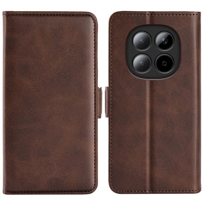 For Redmi Note 15 Pro 5G Global 163.6mm Dual-side Magnetic Buckle Horizontal Flip Leather Phone Case - Brown - SYA002394648C