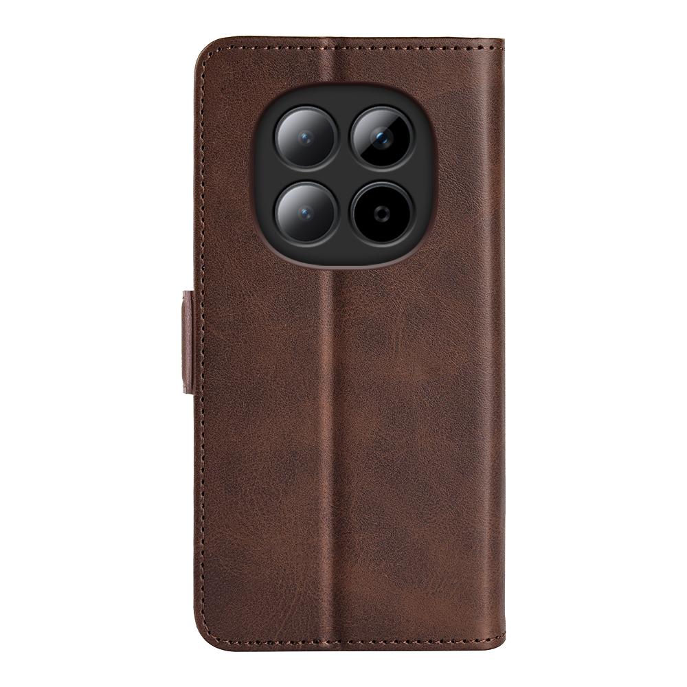For Redmi Note 15 Pro 5G Global 163.6mm Dual-side Magnetic Buckle Horizontal Flip Leather Phone Case - Brown - SYA002394648C
