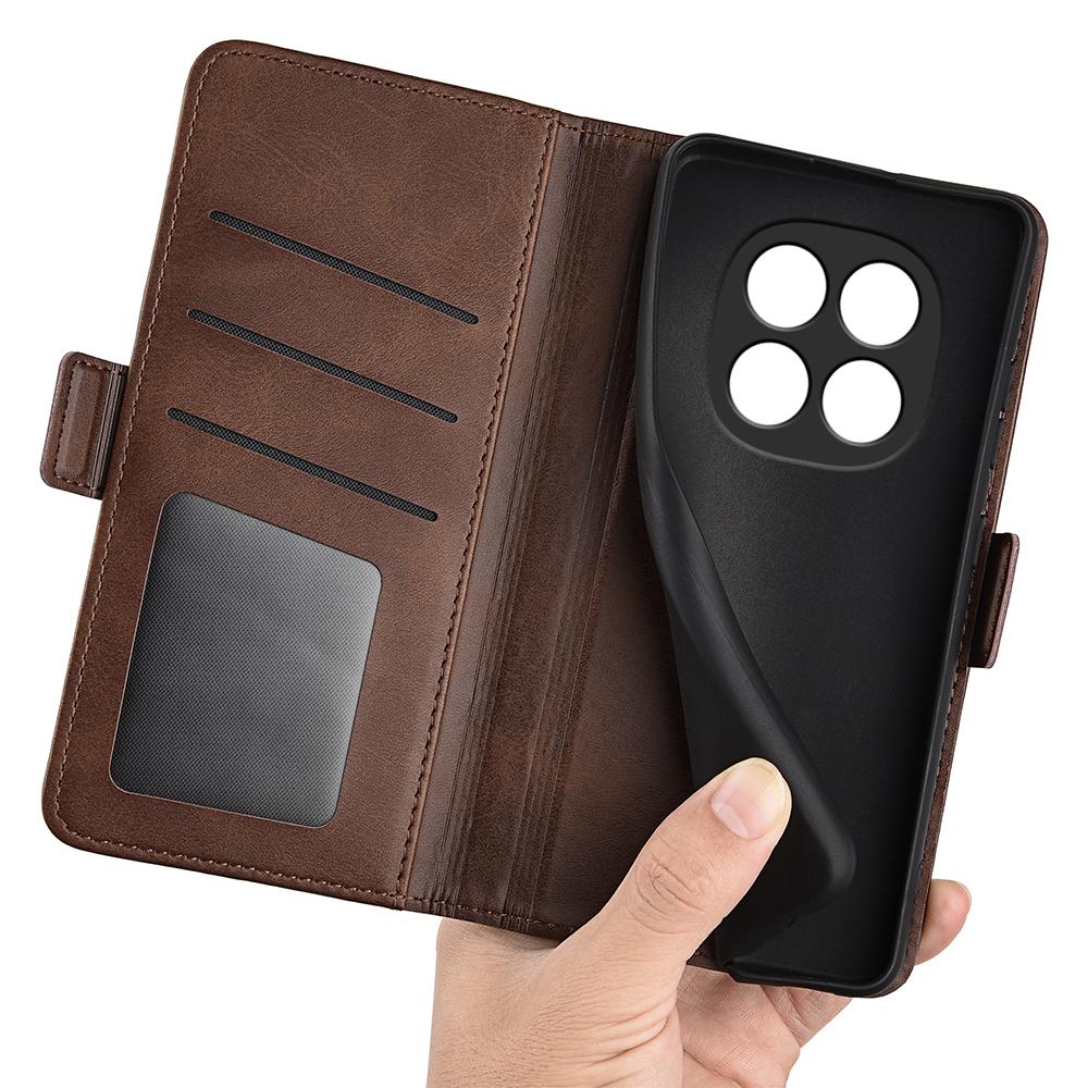 For Redmi Note 15 Pro 5G Global 163.6mm Dual-side Magnetic Buckle Horizontal Flip Leather Phone Case - Brown - SYA002394648C