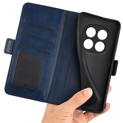 For Redmi Note 15 Pro 5G Global 163.6mm Dual-side Magnetic Buckle Horizontal Flip Leather Phone Case - Dark Blue - SYA002394648D