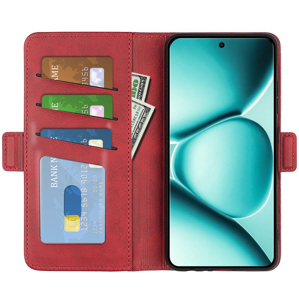 For Redmi Note 15 Pro 5G Global 163.6mm Dual-side Magnetic Buckle Horizontal Flip Leather Phone Case - Red - SYA002394648E