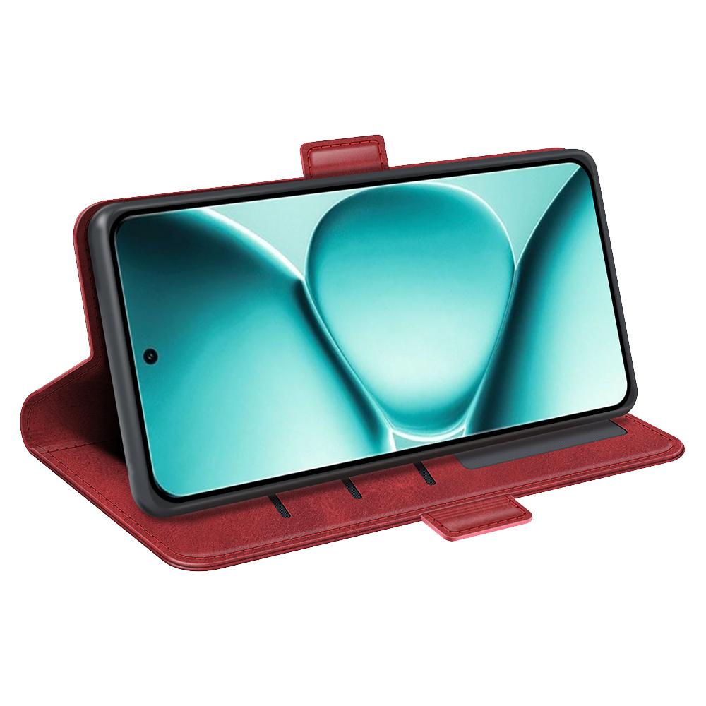 For Redmi Note 15 Pro 5G Global 163.6mm Dual-side Magnetic Buckle Horizontal Flip Leather Phone Case - Red - SYA002394648E
