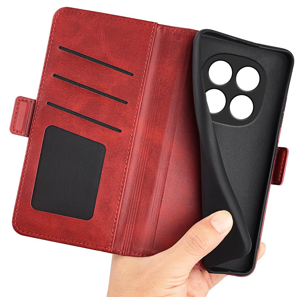 For Redmi Note 15 Pro 5G Global 163.6mm Dual-side Magnetic Buckle Horizontal Flip Leather Phone Case - Red - SYA002394648E
