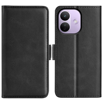 For Redmi Note 17 Pro Max 5G Global 163.4mm Dual-side Magnetic Buckle Horizontal Flip Leather Phone Case - Black - SYA002394650A