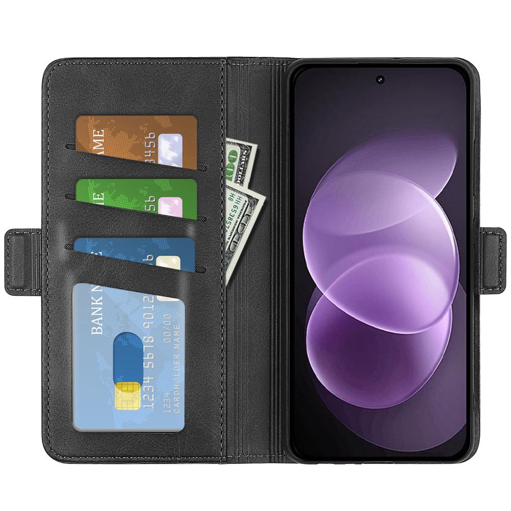For Redmi Note 17 Pro Max 5G Global 163.4mm Dual-side Magnetic Buckle Horizontal Flip Leather Phone Case - Black - SYA002394650A