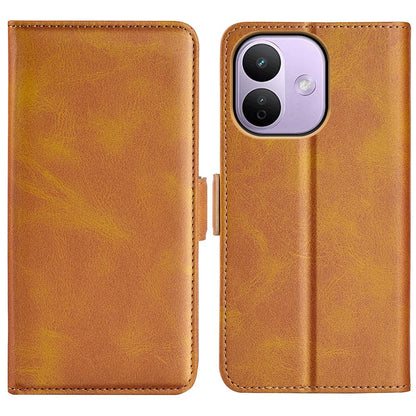 For Redmi Note 17 Pro Max 5G Global 163.4mm Dual-side Magnetic Buckle Horizontal Flip Leather Phone Case - Yellow - SYA002394650B