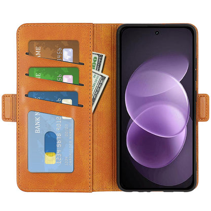 For Redmi Note 17 Pro Max 5G Global 163.4mm Dual-side Magnetic Buckle Horizontal Flip Leather Phone Case - Yellow - SYA002394650B
