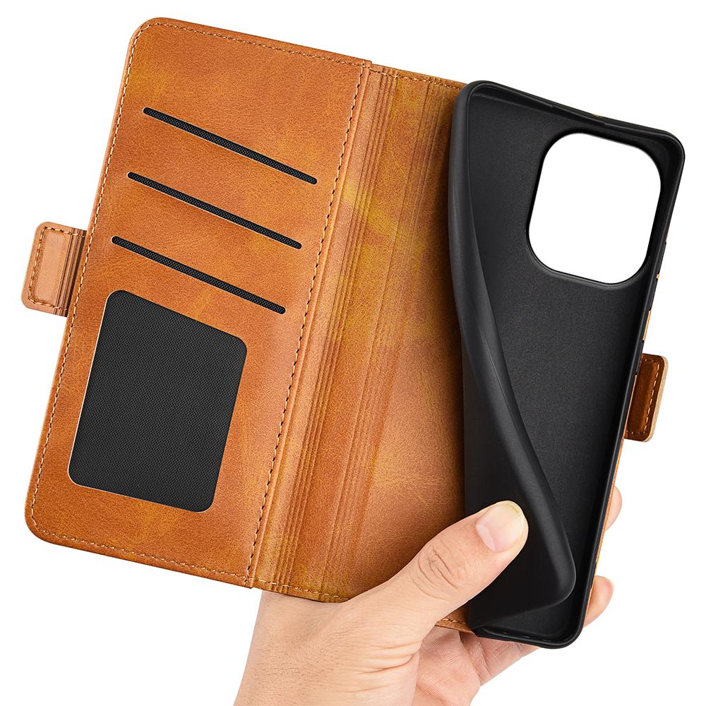 For Redmi Note 17 Pro Max 5G Global 163.4mm Dual-side Magnetic Buckle Horizontal Flip Leather Phone Case - Yellow - SYA002394650B
