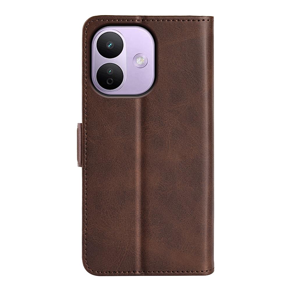 For Redmi Note 17 Pro Max 5G Global 163.4mm Dual-side Magnetic Buckle Horizontal Flip Leather Phone Case - Brown - SYA002394650C