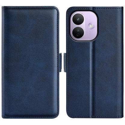 For Redmi Note 17 Pro Max 5G Global 163.4mm Dual-side Magnetic Buckle Horizontal Flip Leather Phone Case - Dark Blue - SYA002394650D