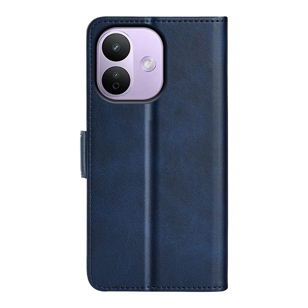 For Redmi Note 17 Pro Max 5G Global 163.4mm Dual-side Magnetic Buckle Horizontal Flip Leather Phone Case - Dark Blue - SYA002394650D