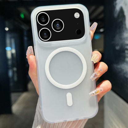 For iPhone 18 Pro Transparent TPU Hybrid PC Magsafe Phone Case - White - SYA002401325A