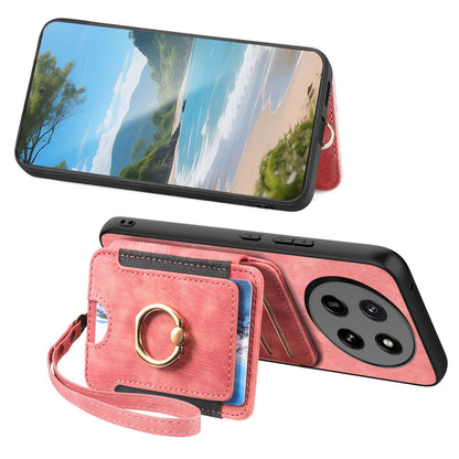 For Honor X80 Pro Max 5G Retro Skin-feel Ring Multi-card RFID Wallet Phone Case - Pink - SYA002460006A