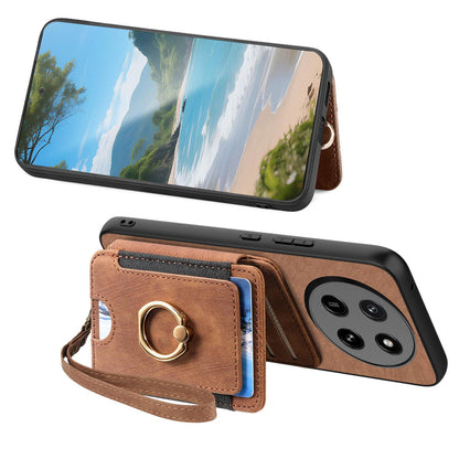 For Honor X80 Pro Max 5G Retro Skin-feel Ring Multi-card RFID Wallet Phone Case - Brown - SYA002460006F