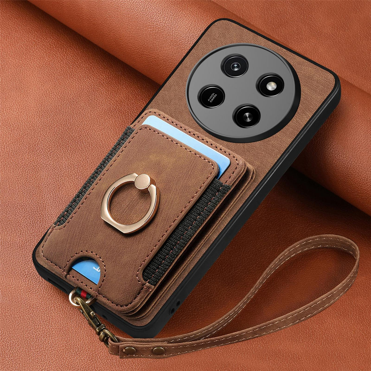 For Honor X80 Pro Max 5G Retro Skin-feel Ring Multi-card RFID Wallet Phone Case - Brown - SYA002460006F