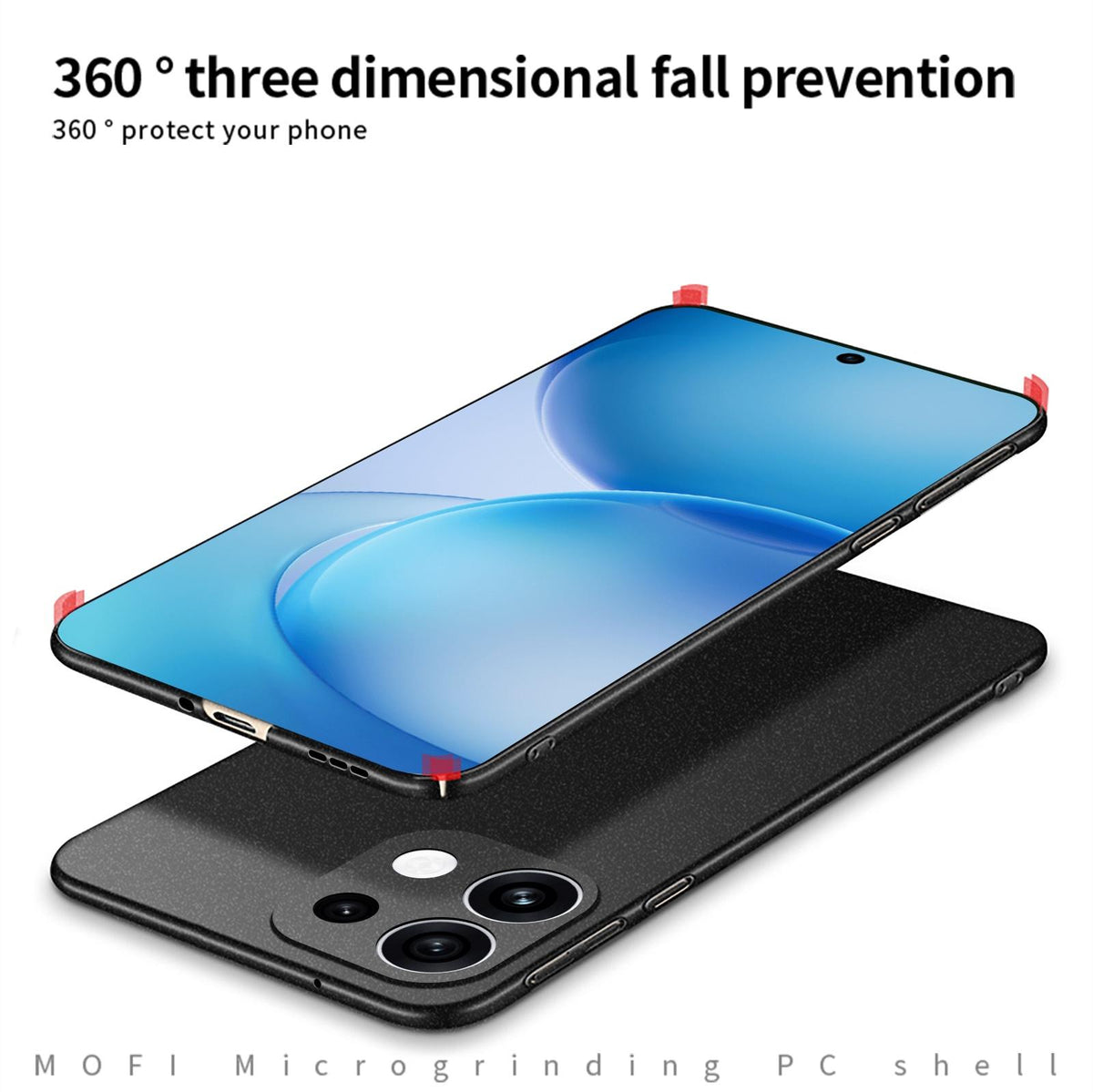 For OPPO Reno16 Pro 5G Global MOFI Fandun Series Frosted PC Ultra-thin All-inclusive Phone Case - Black - SYA002461019A