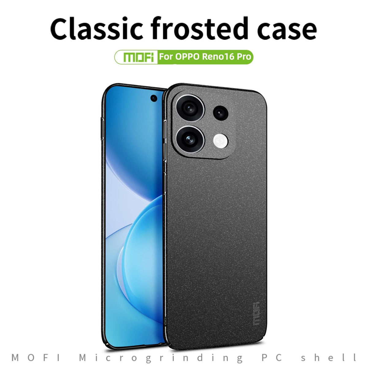 For OPPO Reno16 Pro 5G Global MOFI Fandun Series Frosted PC Ultra-thin All-inclusive Phone Case - Blue - SYA002461019B