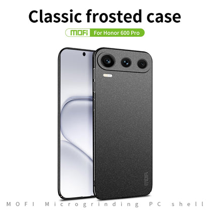For Honor 600 Pro Global MOFI Fandun Series Frosted PC Ultra-thin All-inclusive Phone Case(Black)