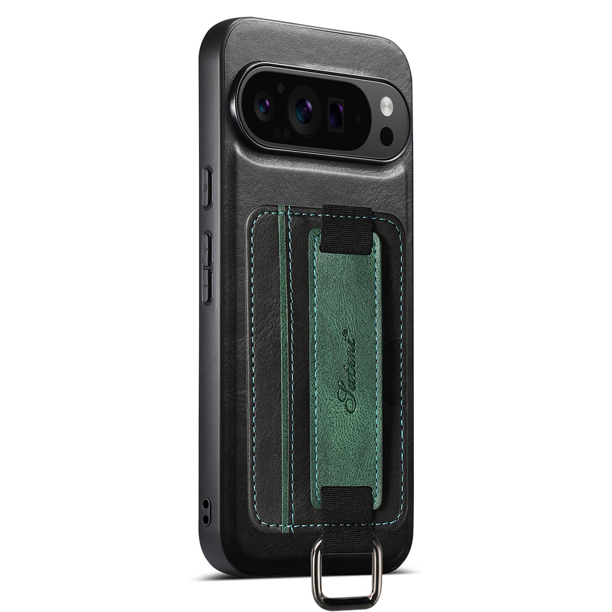 For Googel Pixel 11 Pro XL Suteni H13 Card Wallet Wrist Strap Holder PU Phone Case - Black - SYA002465410A