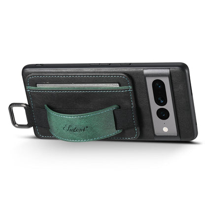 For Googel Pixel 11 Pro XL Suteni H13 Card Wallet Wrist Strap Holder PU Phone Case - Black - SYA002465410A