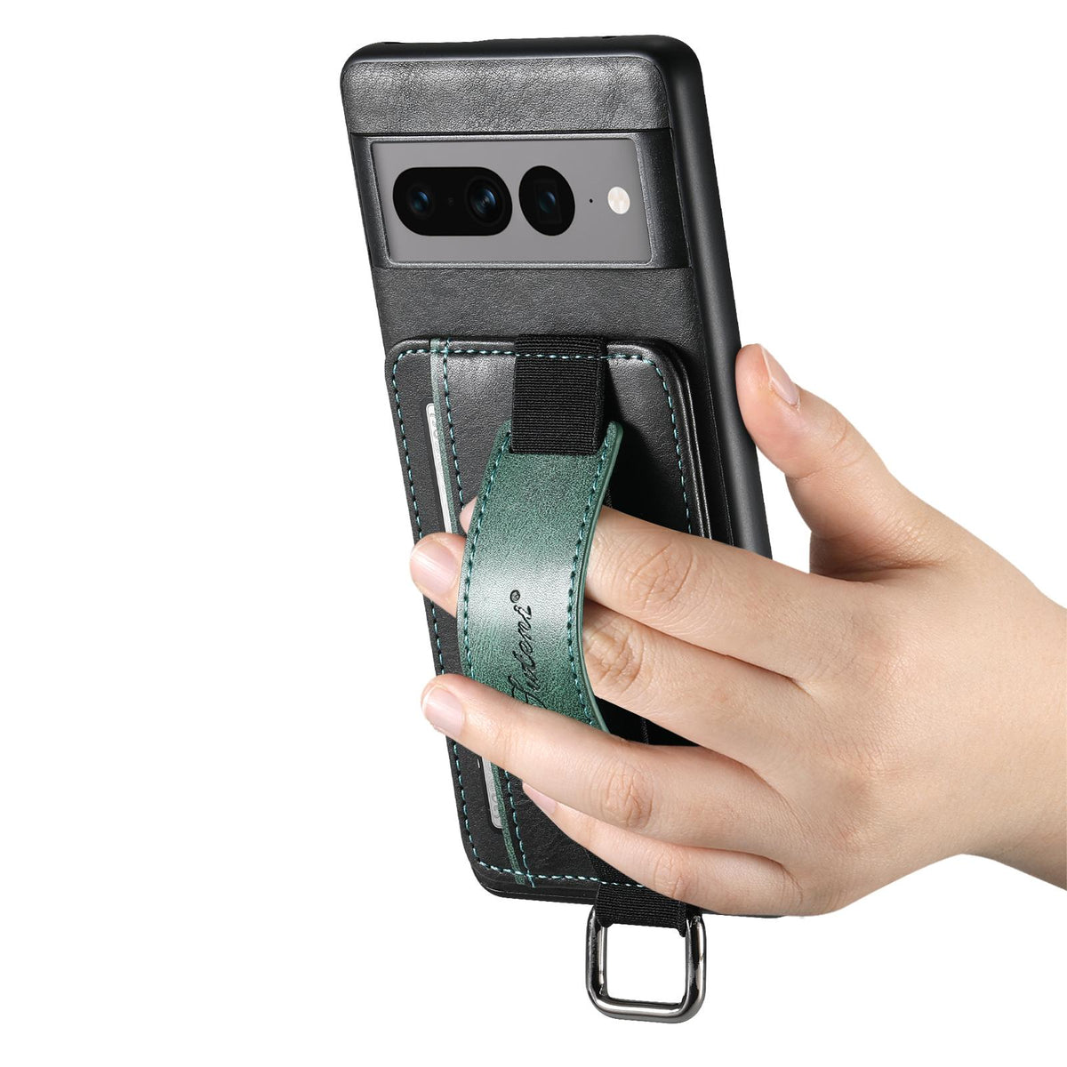 For Googel Pixel 11 Pro XL Suteni H13 Card Wallet Wrist Strap Holder PU Phone Case - Black - SYA002465410A