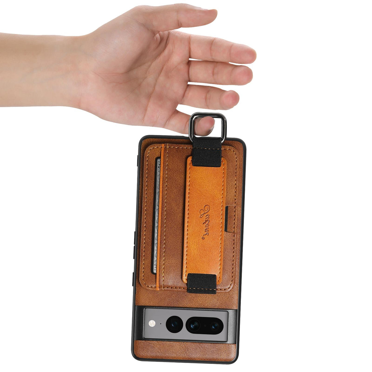 For Googel Pixel 11 Pro Suteni H13 Card Wallet Wrist Strap Holder PU Phone Case - Brown - SYA002465411B