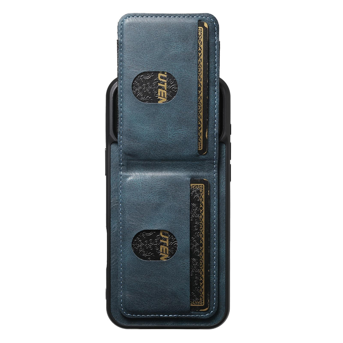 For iPhone 18 Pro Suteni H03 Oil Wax Leather Wallet Stand Back Phone Case - Blue - SYA002467327C