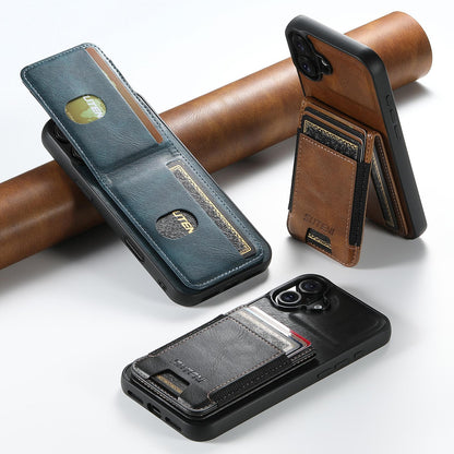 For iPhone 18 Pro Suteni H03 Oil Wax Leather Wallet Stand Back Phone Case - Black - SYA002467327A