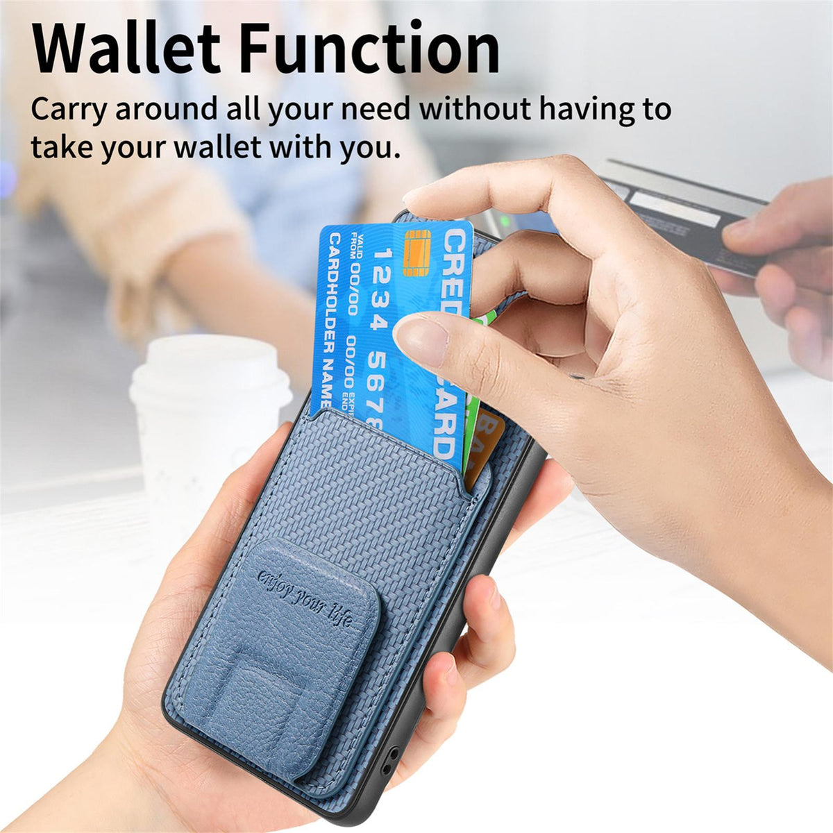 For Honor X80 Pro Max 5G Carbon Fiber Card Bag Fold Stand Phone Case - Blue - SYA002481032A