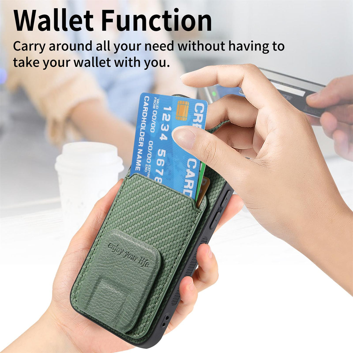 For Honor X80 Pro Max 5G Carbon Fiber Card Bag Fold Stand Phone Case - Green - SYA002481032E