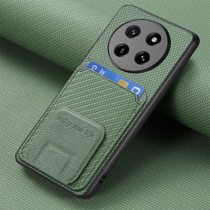 For Honor X80 Pro Max 5G Carbon Fiber Card Bag Fold Stand Phone Case - Green - SYA002481032E