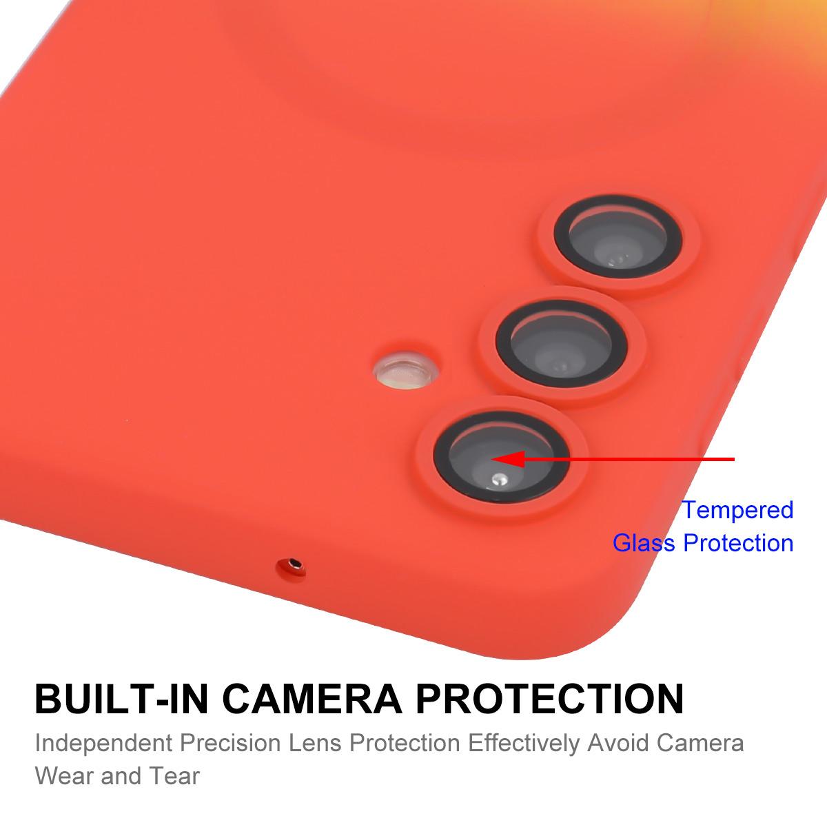 For Galaxy A18 4G / 5G ENKAY Hat-Prince MagSafe Rainbow Gradient Silicone Phone Case with Lens Film(Purple Blue)