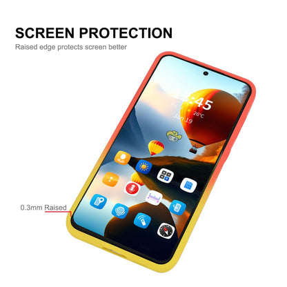 For Galaxy A08 4G ENKAY Hat-Prince MagSafe Rainbow Gradient Silicone Phone Case with Lens Film(Pink Blue)