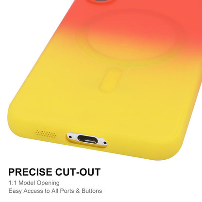 For Galaxy A08 4G ENKAY Hat-Prince MagSafe Rainbow Gradient Silicone Phone Case with Lens Film(Pink Rose)