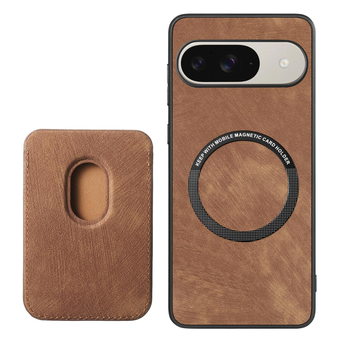 For Google Pixel 11 Retro Leather Card Bag Magnetic Phone Case - Brown - SYA002487914A
